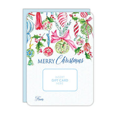 Merry Christmas Vintage Ornaments Gift Card Greeting