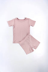 Lilac Haze Ribbed Bamboo Shorts Set
