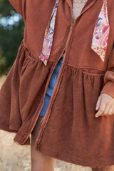 Mineral Washed Slouchy Lounge Zip Up Jacket