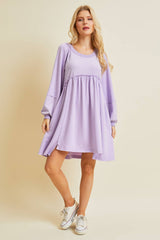 FLOWY FLARE BABYDOLL DRESS WITH POCKETS