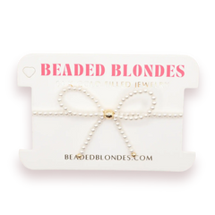Pearl Bow Bracelet: Petite 6.25 inch