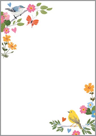 Memo Pad -  Songbirds & Flowers