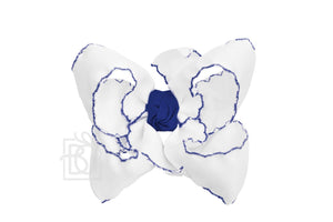 CROCHET EDGE RIBBON BOW ON CLIP