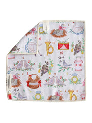 Partridge in a Pear Tree: Double-Sided Washcloth: White / Washcloth (12 in x 12 in)