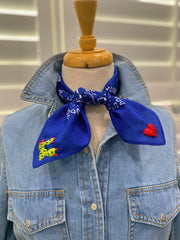 Embroidered Cactus ❤️ Bandana: Black