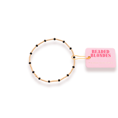 Black Dainty Poppi Bracelet: Extended 7.25 inch