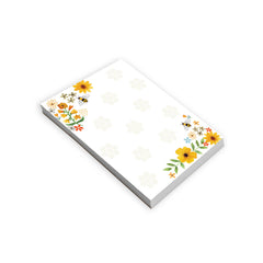 Memo Pad - Bees Flowers and Honeycomb