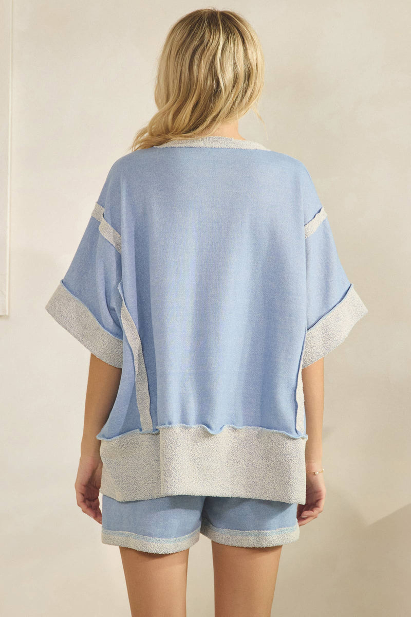 Light Blue Terry short set