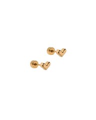 Screwback Stud Earrings - Fable Heart Gold