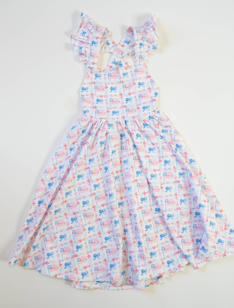 Rosita Dress in Patriotic Flags| Pocket Twirl Dress