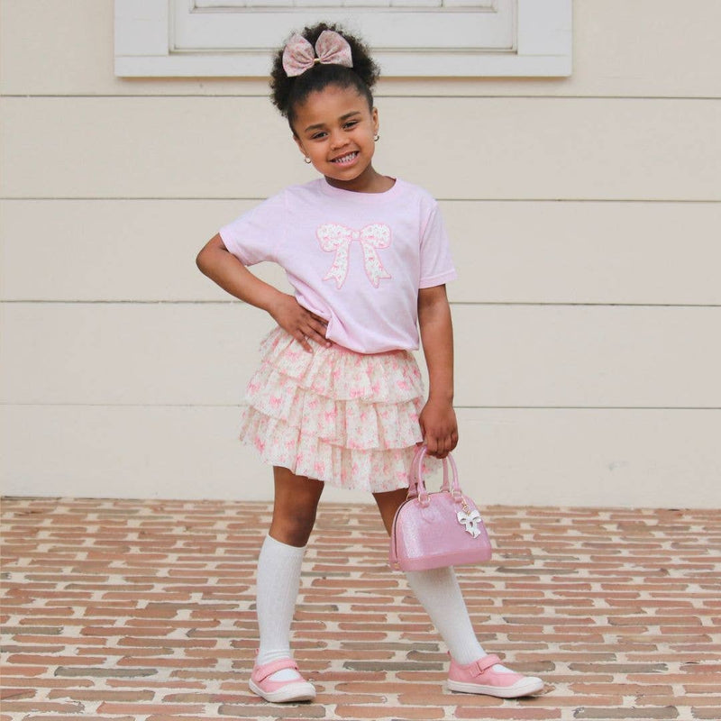 Ditsy Floral Tulle Bow Clip - Hair Bows