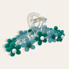 Daisy Claw Clip - Green