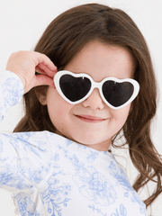 Girls White Heart Shaped Sunglasses: White