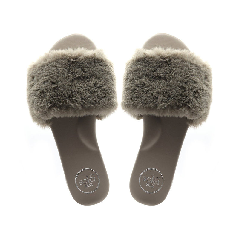 ZIELA - MINK Faux Fur Slide : Mink