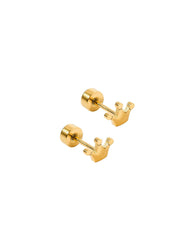 Screwback Stud Earrings - Princess Gold
