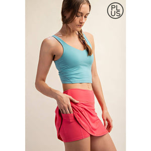 PLUS SIZE BUTTER SKORT