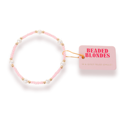 Pastel Pink Pearl Bracelet: Extended 7.25 inch