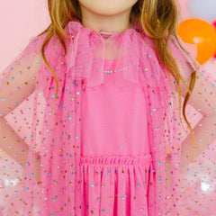 Raspberry Rhinestone Cape - Kids Dress Up Cape