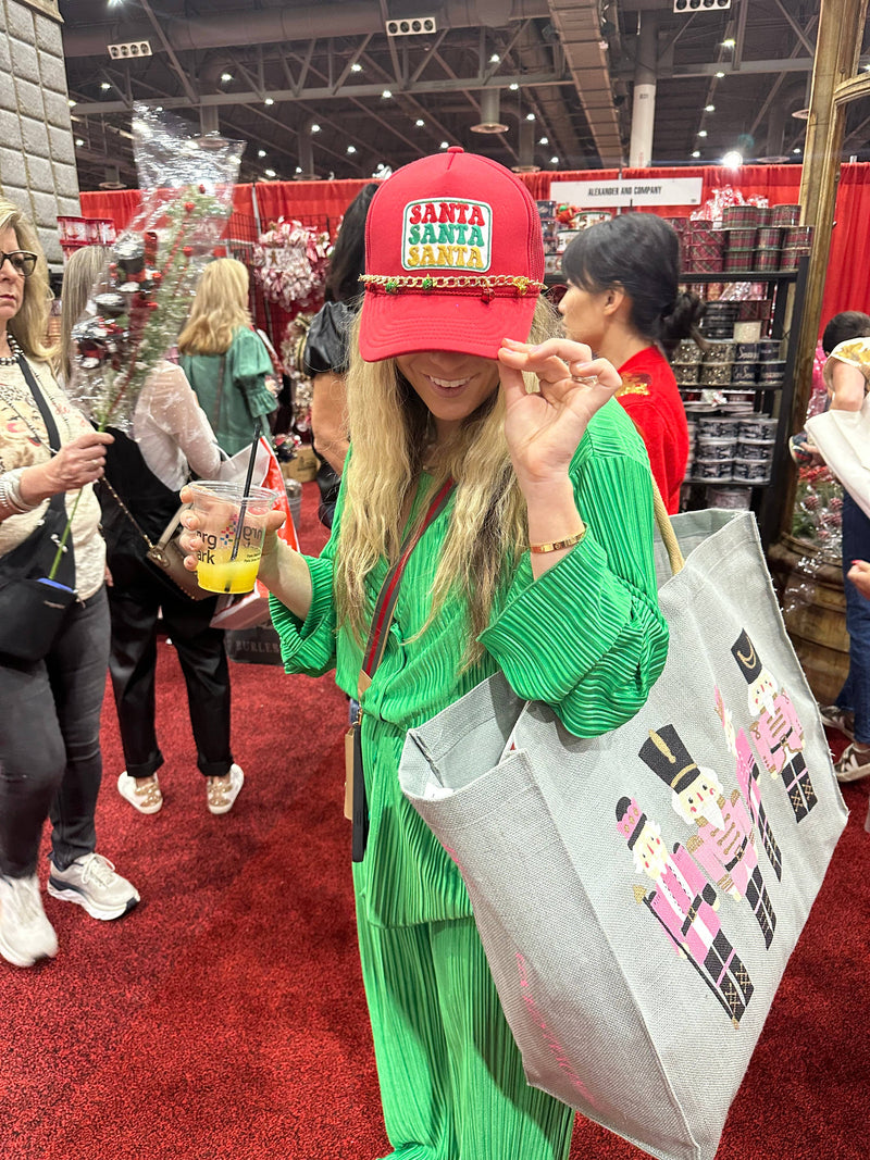 Santa Patch Trucker Hat: Red Foam (CHAIN NOT INCLUDED)