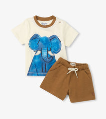Elephant tee with shorts