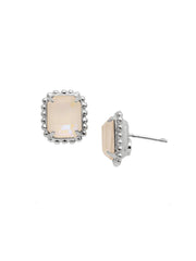 Octavia Scalloped Stud Earrings - White