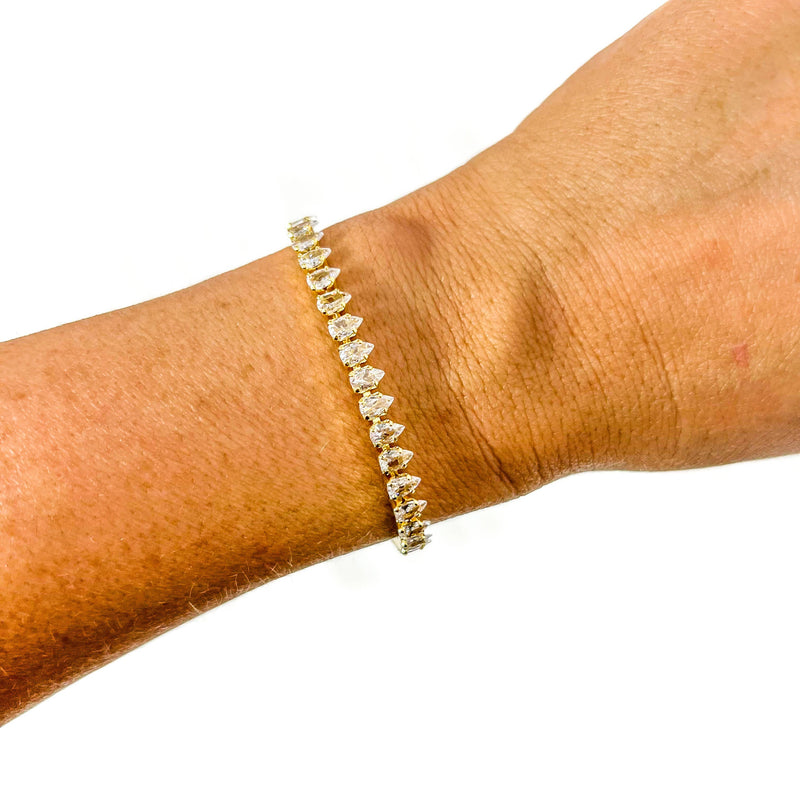 Gold Filled Bracelets: Pear Cz Tennis Bracelet
