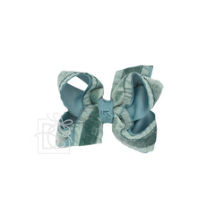 Double Ruffle/ Grosgrain Layered Hair Bow: 4.5" Large