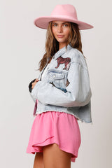 Sequin Tiger Denim Jacket