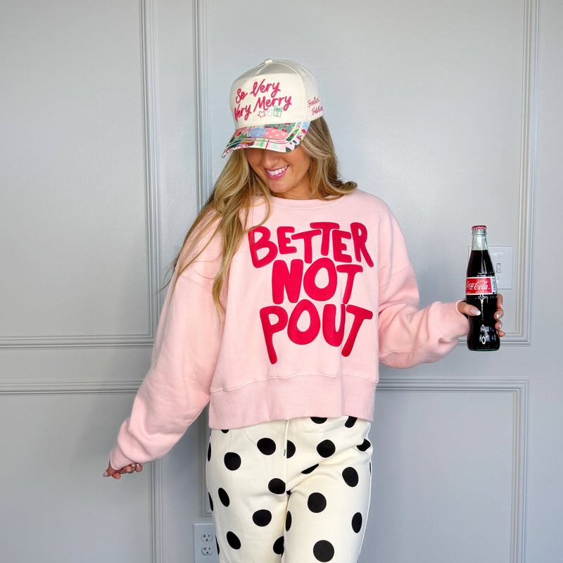 Better Not Pout Puff Crop Sweatshirt