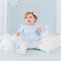 Glitter Snowflake Bow Baby Headband - Winter Hair Accesssory