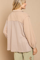 Waffle Plus Size Button Down Tunic