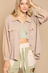 Waffle Plus Size Button Down Tunic