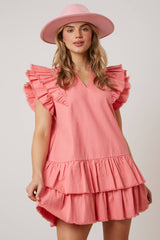 Raw Edge Washed Mini Dress