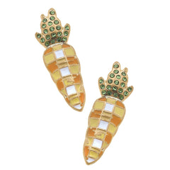 Carrot Enamel Stud Earrings Gigham