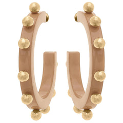 Kelley Studded Metal and Resin Hoop Earrings