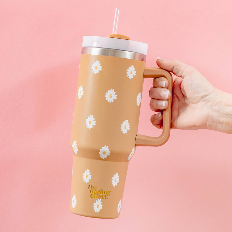 40oz Take Me Everywhere Tumbler - Dancing Daisy Sandstone