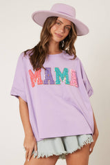 'Mama' Rhinestoned Embroidery Top