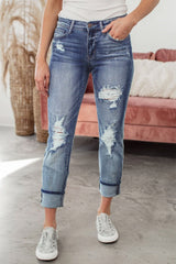 DISTRESSED SPLATTER JEANS