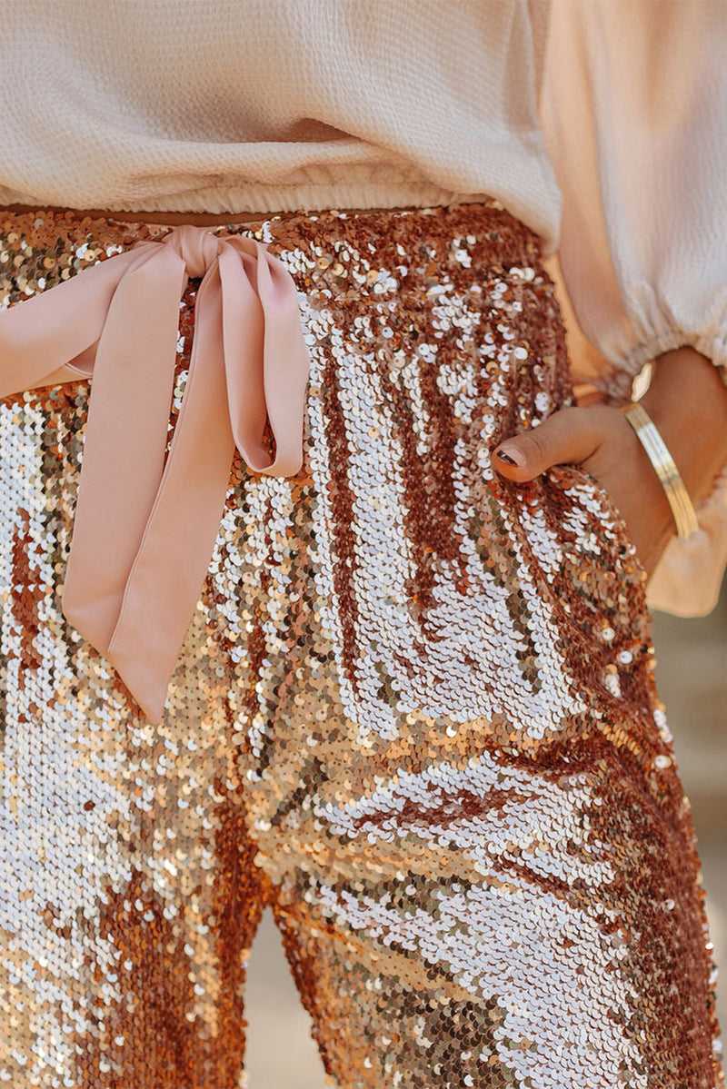 ROSE GOLD SEQUIN CROP