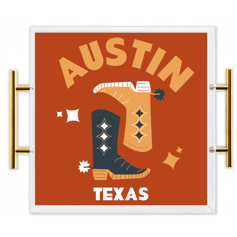 Austin Acrylic Tray With Gold Handles