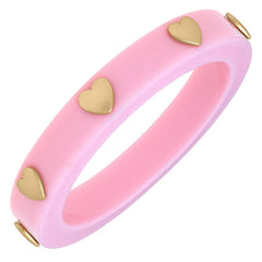 Libby Heart Resin Bangle in Light Pink