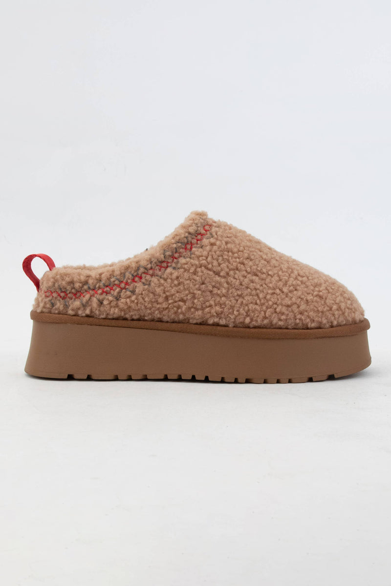 ISAAC BORG FUR PLATFORM SHERPA SLIPPERS