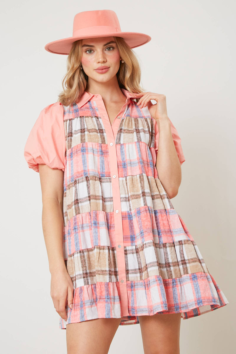 Flannel Plaid Shirt Dress
