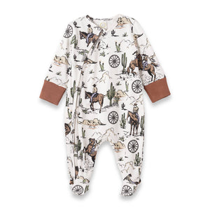 Baby Boy's On The Range Bamboo Zipper Romper