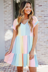 COLOR BLOCKED TSHIRT DRESS