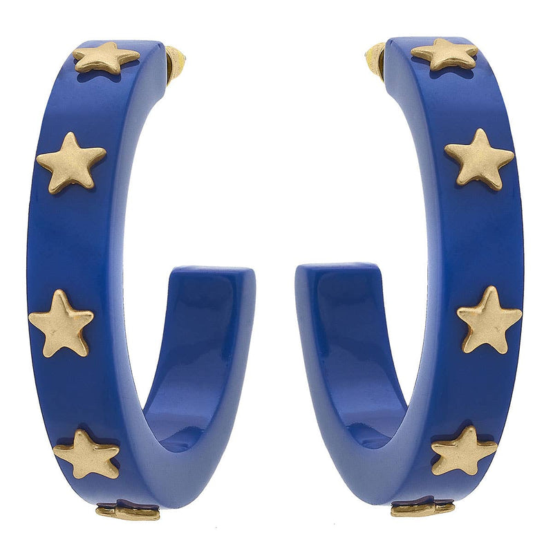 Liberty Star Resin Hoop Earrings