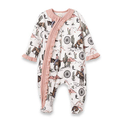 Baby Girl's On The Range Bamboo Zipper Romper