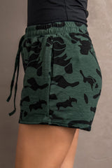 COTTON CAMO DRAWSTRING SHORT