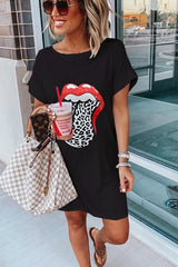 LIPS JERSEY DRESS