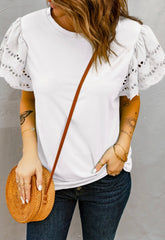 White Ruffle Sleeve Top